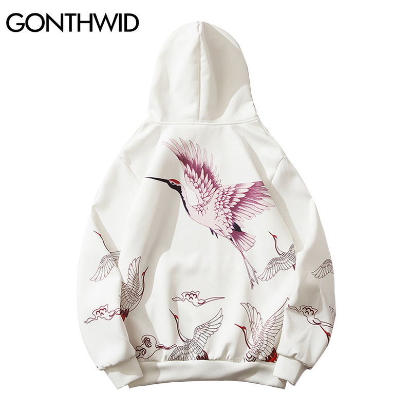 Japanese Style Sweatshirts Streetwear Hip Hop Men Casual Harajuku Hipster Cloud Crane Print Thin Hoodies Hooded Tops, White
Japanese Style Sweatshirts Streetwear Hip Hop Men Casual Harajuku Hipster Cloud Crane Print Thin Hoodies Hooded Tops, White