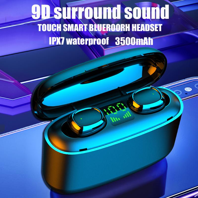 Newst Bluetooth Headphones TWS Wireless Sport Headset Hifi 3500mAh Mini Wireless Earbuds Waterproof Bluetooth Headsets, Black
Newst Bluetooth Headphones TWS Wireless Sport Headset Hifi 3500mAh Mini Wireless Earbuds Waterproof Bluetooth Headsets, Black