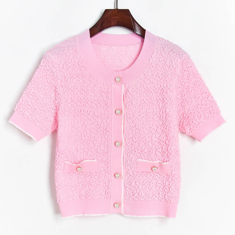 2021 New Sweaters Fashion Pearl Buckle Crinkled Kint Cardigan Around the Neck Long Sleeve Pink Jumpers Contrast Blouses W56T, White
2021 New Sweaters Fashion Pearl Buckle Crinkled Kint Cardigan Around the Neck Long Sleeve Pink Jumpers Contrast Blouses W56T, White