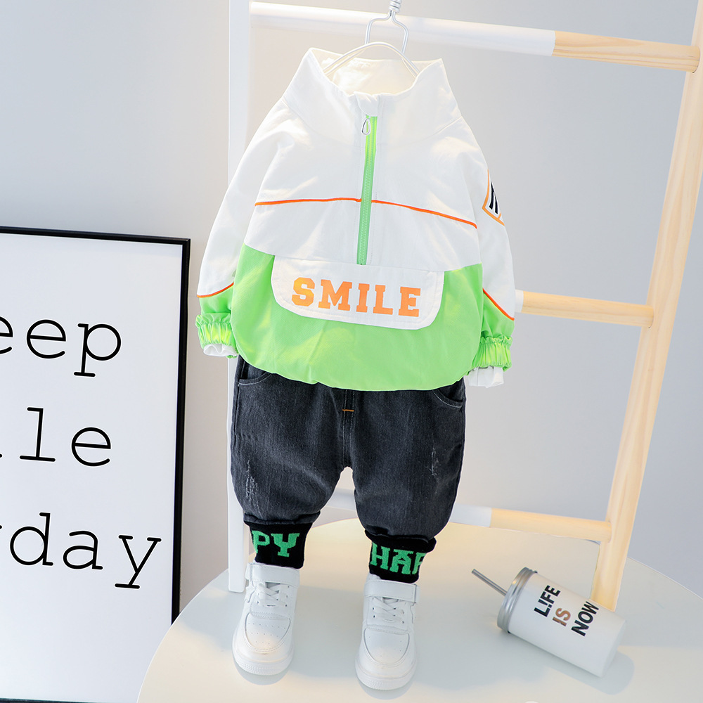 2020 Autumn New Style Set Korean-style Baby Long Sleeve Lettered Set Cartoon Set a Generation of Fat Live Supply of GoodsX1019