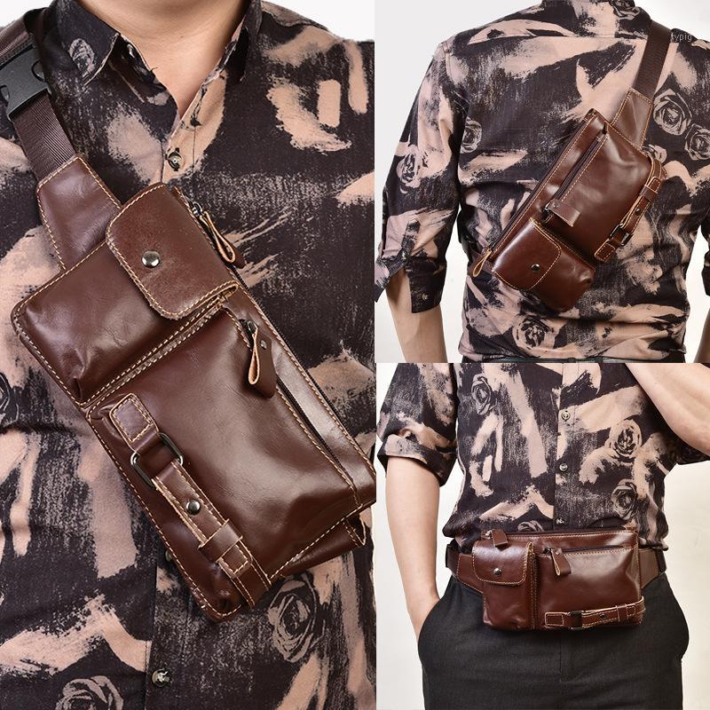 New Genuine Leather Chest Bag Fashion Outdoor Cow Leather Men's Shoulder Bag Men's Outdoor Sports Belt Man's Waist1, Brown
New Genuine Leather Chest Bag Fashion Outdoor Cow Leather Men's Shoulder Bag Men's Outdoor Sports Belt Man's Waist1, Brown