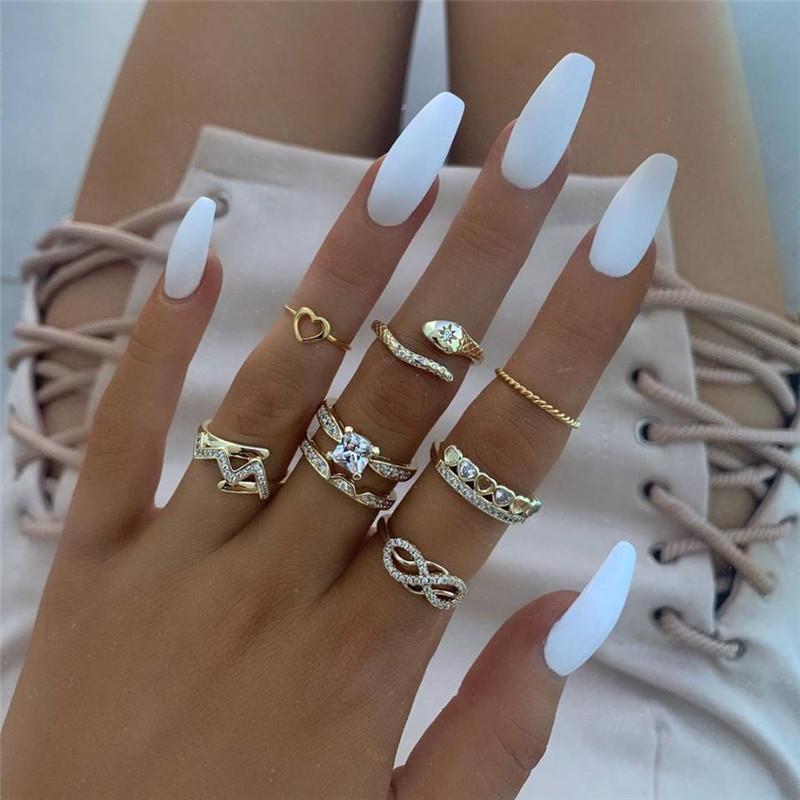 cmoonry 8Pcs/Set Gold Color Bohemian Ring For Women Girl Unique Design Heart Snake Infinity Charm Ring Femme Bijoux
cmoonry 8Pcs/Set Gold Color Bohemian Ring For Women Girl Unique Design Heart Snake Infinity Charm Ring Femme Bijoux