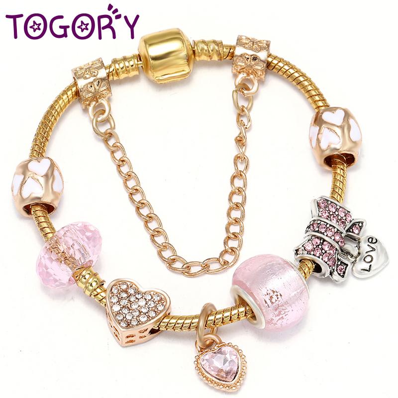 European Style Gold Color Crystal Love Heart Pendant Charm Bracelets With Snake Chain DIY Brand Bracelet for Women Jewelry Gift
European Style Gold Color Crystal Love Heart Pendant Charm Bracelets With Snake Chain DIY Brand Bracelet for Women Jewelry Gift