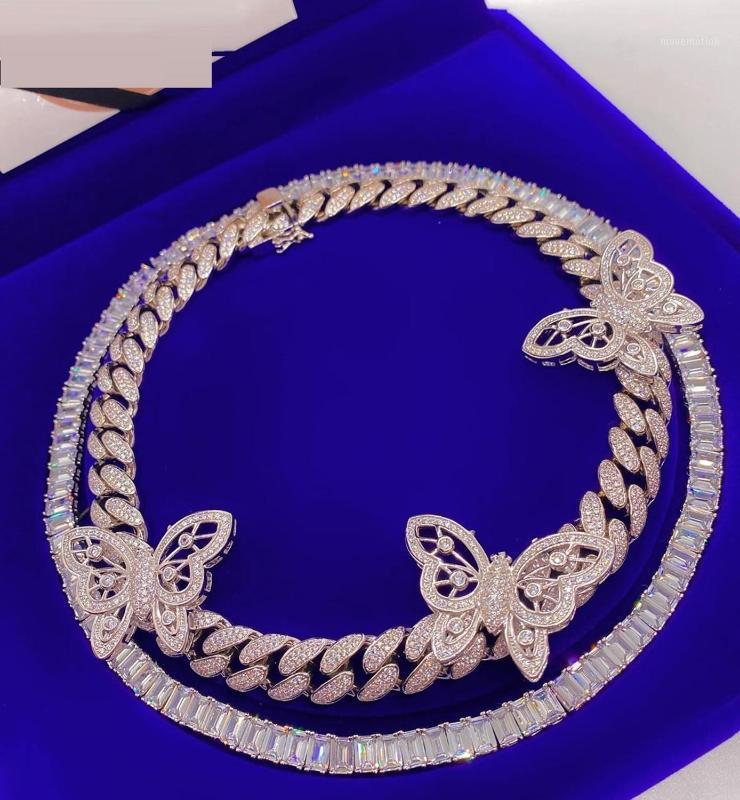 Silver color iced out bling 5A cz 12mm cuban chain big butterfly charm choker necklace 15" 16" 2020 new buttefly women jewelry1
Silver color iced out bling 5A cz 12mm cuban chain big butterfly charm choker necklace 15" 16" 2020 new buttefly women jewelry1