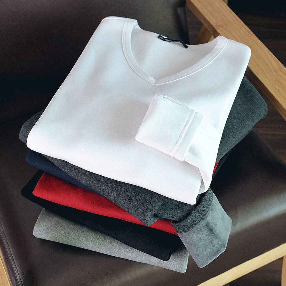 Men Casual Cotton T shirt Fashion Slim Fit Thermal Underwear Long Sleeve Solid T-Shirts Mens Winter Fleece T-shirt Male Tee 201203
