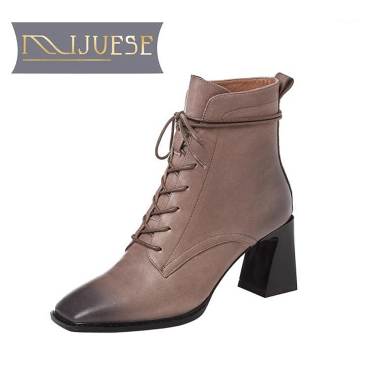 MLJUESE 2021 women ANKLE boots Sheepskin Winter short plush Square Toe Lace-Up High heels female boots size 391, Grey
MLJUESE 2021 women ANKLE boots Sheepskin Winter short plush Square Toe Lace-Up High heels female boots size 391, Grey