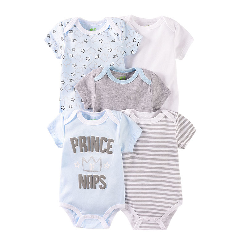 5 Pieces/lot Newborn Baby Rompers Overall Cotton Summer Roupas de bebe Rainbow Printing Baby Boy Clothes Infant Girl Jumpsuit Y1221