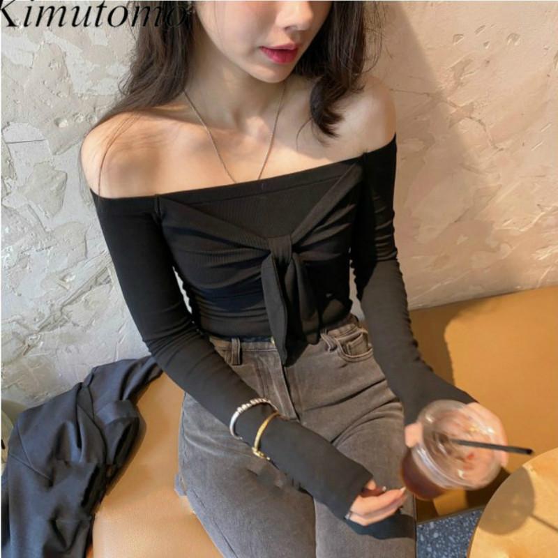 Kimutomo Women Knitted Sweater Spring Autumn 2021 Ladies Slash Neck Bow Patchwork Off Shoulder Short Pullover Korea Chic, Black
Kimutomo Women Knitted Sweater Spring Autumn 2021 Ladies Slash Neck Bow Patchwork Off Shoulder Short Pullover Korea Chic, Black