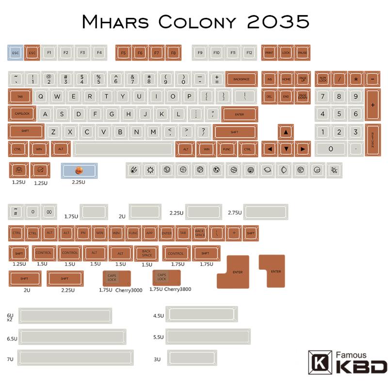 Mhars colony 2035 PBT keycap kt1 thermal sublimation process is suitable for most mechanical keyboards
Mhars colony 2035 PBT keycap kt1 thermal sublimation process is suitable for most mechanical keyboards
