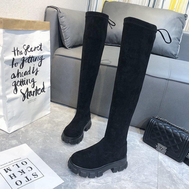 Women Over the knee Boots 2020 Autumn Fashion Shoes High Platform Stretch Cloth Sock Boots Women Black Flock Thigh High1
Women Over the knee Boots 2020 Autumn Fashion Shoes High Platform Stretch Cloth Sock Boots Women Black Flock Thigh High1