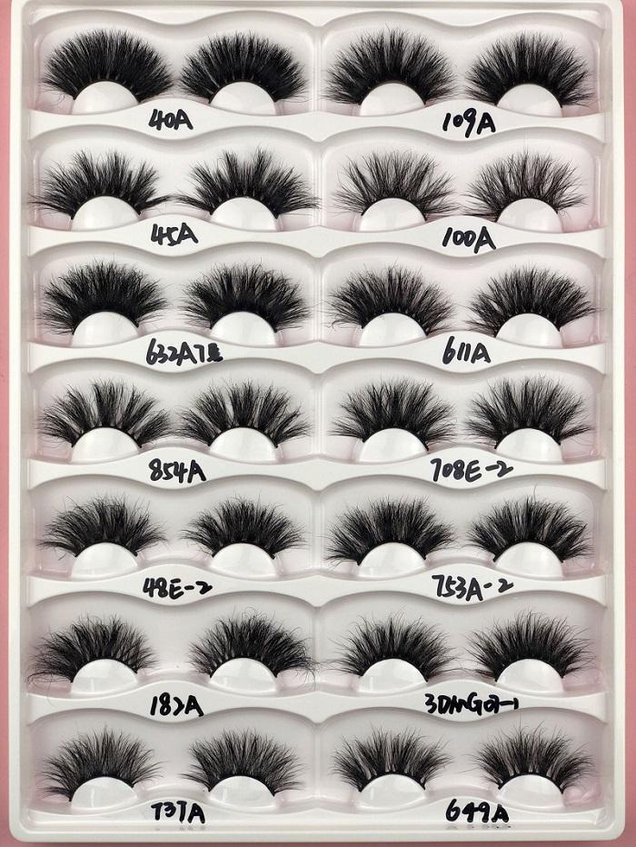 25MM Mink Eyelashes Siberian Mink Fur lashes Sexy Custom Private Label long fluffy Eyelash Soft Natural 3D Mink Eyelashes Extension