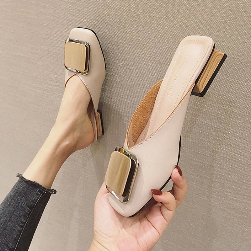 Women Slippers Flat Casual Shoes Metal Buckle Slip On Mules Summer Wooden Block Mid Heels Footwear Zapatillas De Mujer 2020 #yl0m, Beige
Women Slippers Flat Casual Shoes Metal Buckle Slip On Mules Summer Wooden Block Mid Heels Footwear Zapatillas De Mujer 2020 #yl0m, Beige