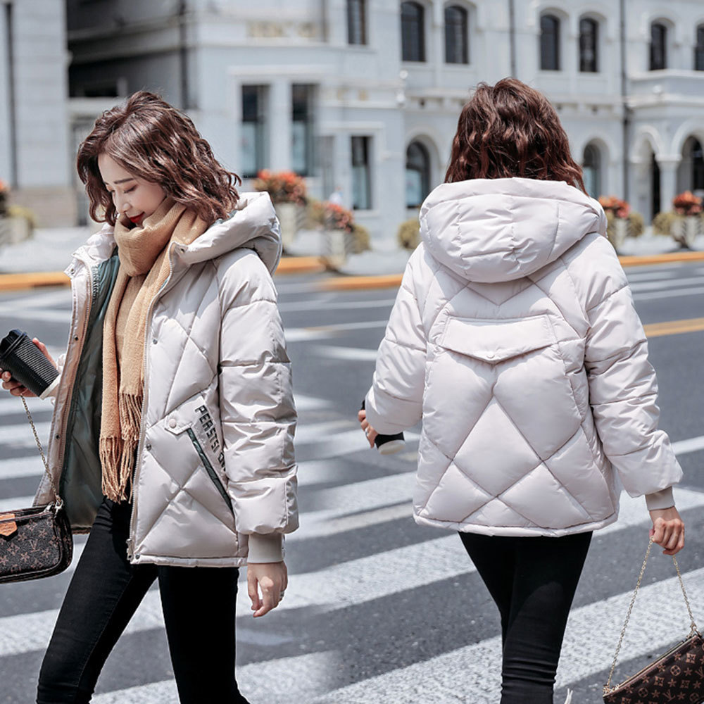 GRELLER 2020 New Autumn Winter Jacket Women Parkas Hooded Thick Down Cotton Padded Female Jacket Short Winter Coat Women Outwear LJ201127