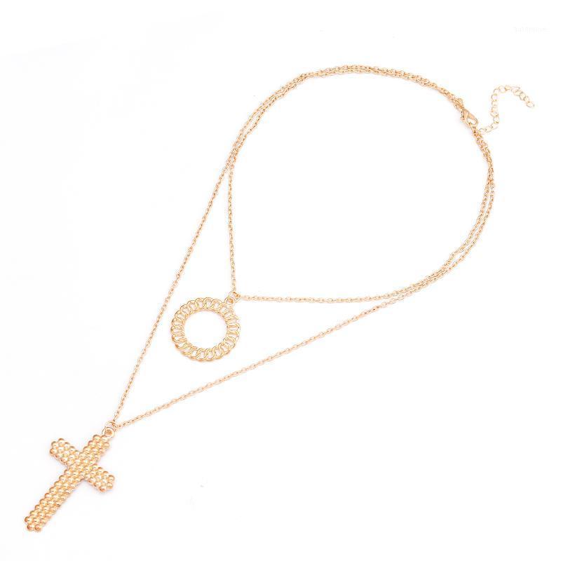 Summer DIY Jewelry Hollow Big Circles Cross Chain Necklaces for Women Gold Color Double Layer Jewelry1
Summer DIY Jewelry Hollow Big Circles Cross Chain Necklaces for Women Gold Color Double Layer Jewelry1
