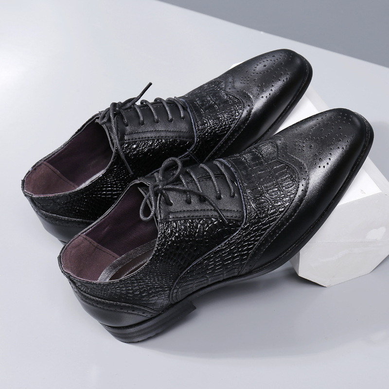 2020 New Cross-Border New Mens Shoes Crocodile Pattern Carved Pointed Formal Lace-up Large Size Mens Leather Shoes Brogue British Tide Shoes, Black
2020 New Cross-Border New Mens Shoes Crocodile Pattern Carved Pointed Formal Lace-up Large Size Mens Leather Shoes Brogue British Tide Shoes, Black
