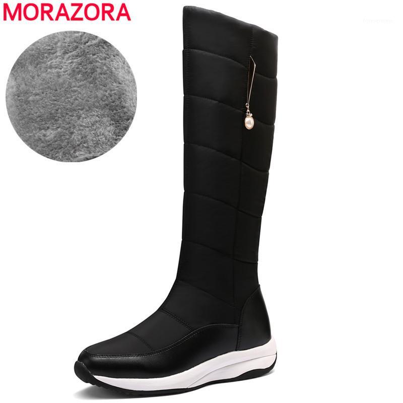 MORAZORA 2021New Genuine leather boots women warm snow boots female keep warm fur down mid calf winter platform shoes1, Black
MORAZORA 2021New Genuine leather boots women warm snow boots female keep warm fur down mid calf winter platform shoes1, Black