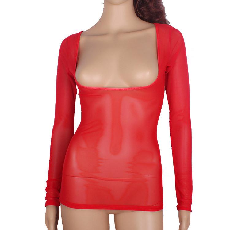 Sexy See Through Mesh Chest Care T-shirt Low-Cut Tops Large U-neck Belly Dance Bottom Wear Sexy Nightclubs Bodysuit FX23, Beige
Sexy See Through Mesh Chest Care T-shirt Low-Cut Tops Large U-neck Belly Dance Bottom Wear Sexy Nightclubs Bodysuit FX23, Beige