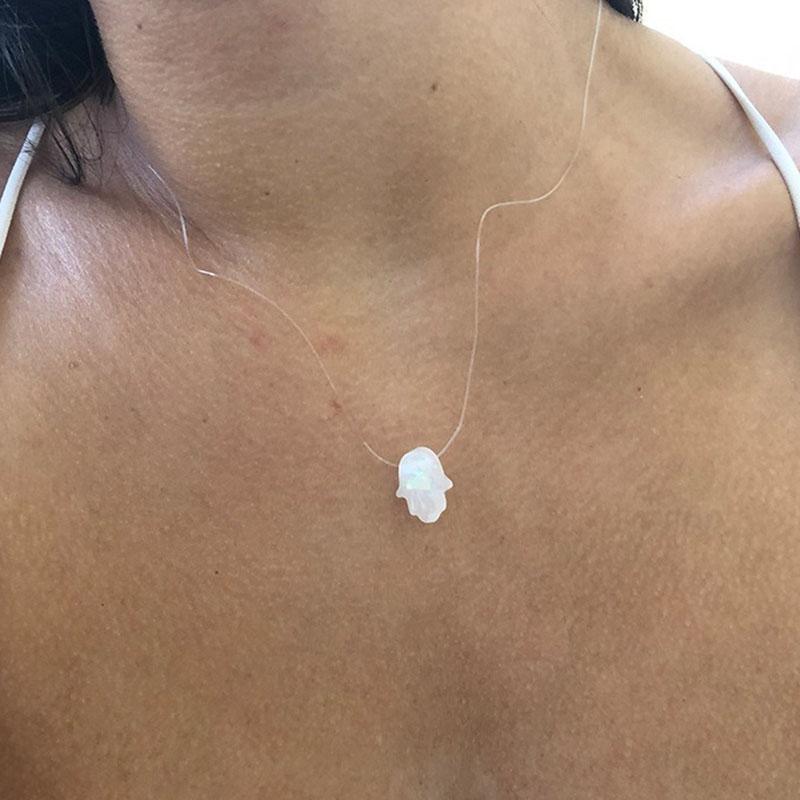 New Necklace 2020 Resin White Palm Pendant Necklaces Boho Fishing Line Necklaces Jewelry for Women Wholesale Collares Kpop
New Necklace 2020 Resin White Palm Pendant Necklaces Boho Fishing Line Necklaces Jewelry for Women Wholesale Collares Kpop