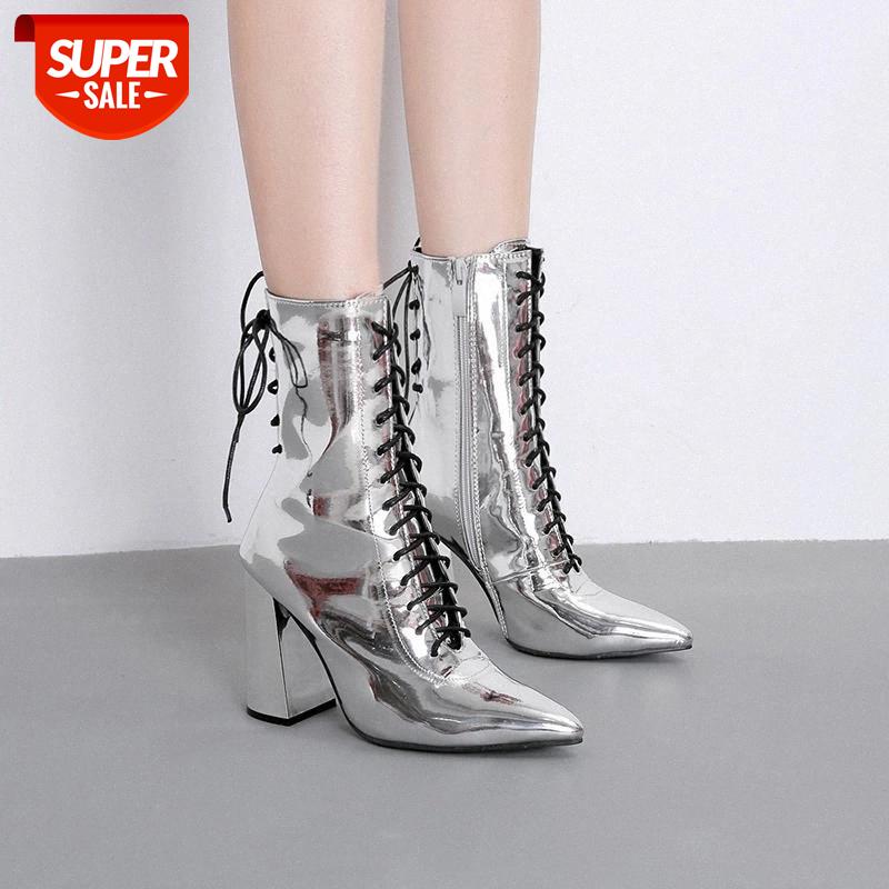 Ankle Boots Women Europe Lace Up Surface Plating Pointed High Heel 10CM Winter Motorcycle Boots Pumps Party Shoes Silver Black #0D9K
Ankle Boots Women Europe Lace Up Surface Plating Pointed High Heel 10CM Winter Motorcycle Boots Pumps Party Shoes Silver Black #0D9K