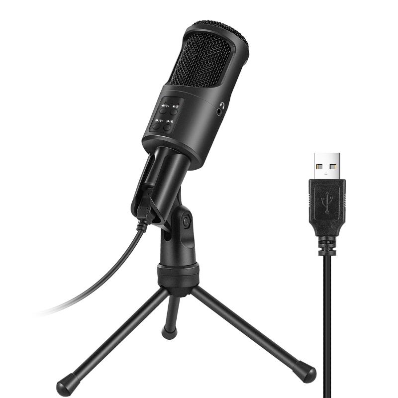 Portabl USB PC Recording Condenser Microphone with Tripod Stand Adjustable Gain Multimedia control Headphone Jack Mute Control
Portabl USB PC Recording Condenser Microphone with Tripod Stand Adjustable Gain Multimedia control Headphone Jack Mute Control