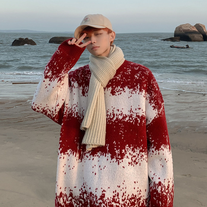 Men's Jersey 2021 Spring and Winter New Jacquard Gradient Sweater Fashion Young Clothing IL62, Red.
Men's Jersey 2021 Spring and Winter New Jacquard Gradient Sweater Fashion Young Clothing IL62, Red.