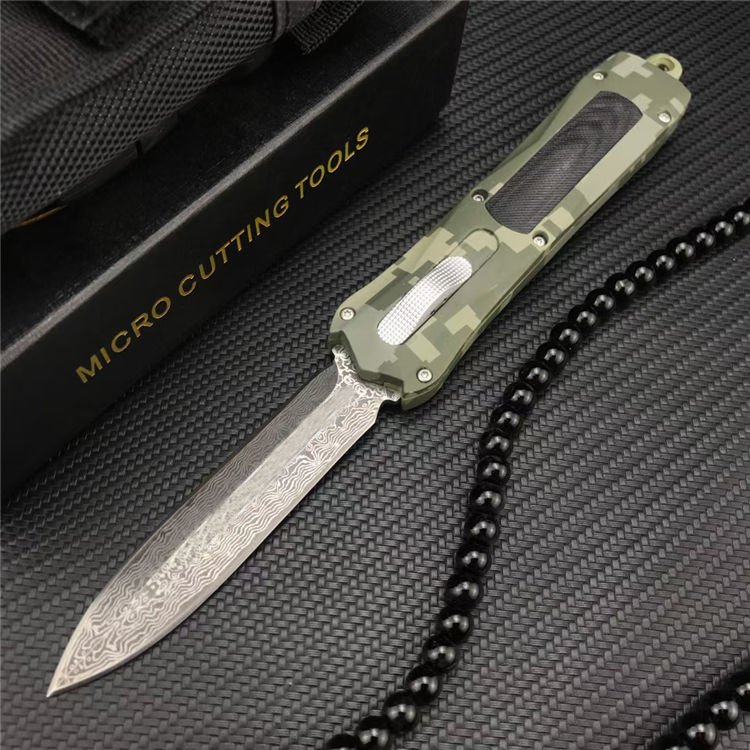 AUTO OPEN Automatic knife Damascus steel Blade material Zinc aluminum alloy Hnadle Camping outdoor tool Collectibles Gift BM UT85 UT88
AUTO OPEN Automatic knife Damascus steel Blade material Zinc aluminum alloy Hnadle Camping outdoor tool Collectibles Gift BM UT85 UT88