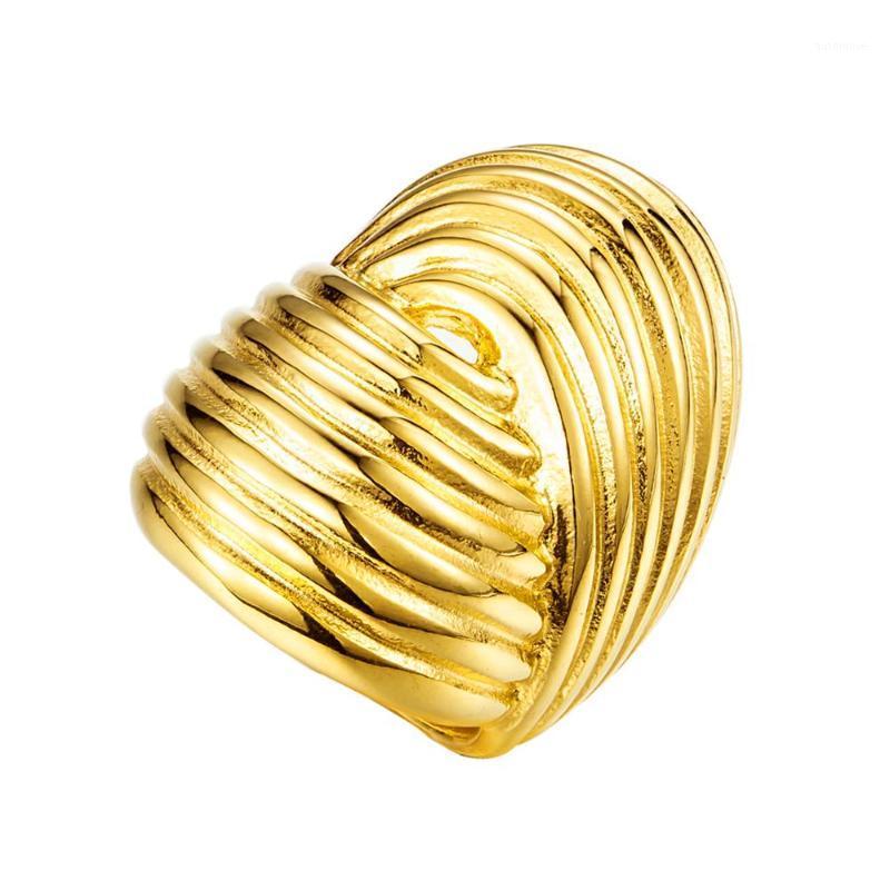 

LUXUKISSKIDS Unique Two Rings Combine Design Gold 316L Stainless Steel Fashion Ring Jewelry Accessories For Christmas Gift1