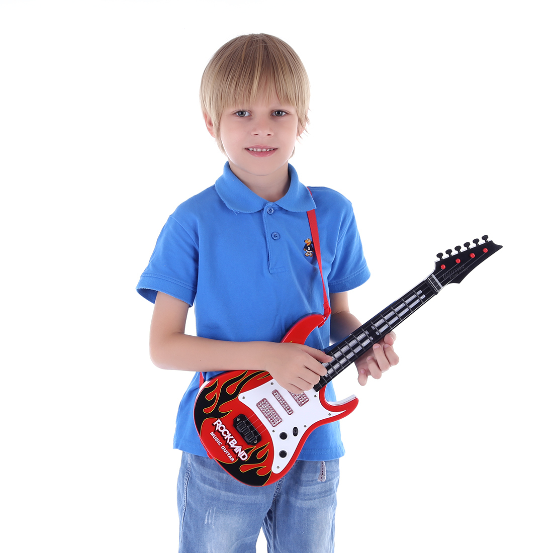 High Quality Hot 4 Strings Music Electric Guitar Kids Musical Instruments Educational Toys For Children Christmas New Year Gifts LJ200907