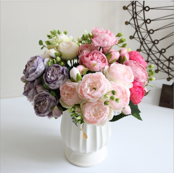 Creative 5 heads of Philippe Persian roses 5 heads of small peony artificial flowers home wedding rose bouquet cored peony, Customize
Creative 5 heads of Philippe Persian roses 5 heads of small peony artificial flowers home wedding rose bouquet cored peony, Customize