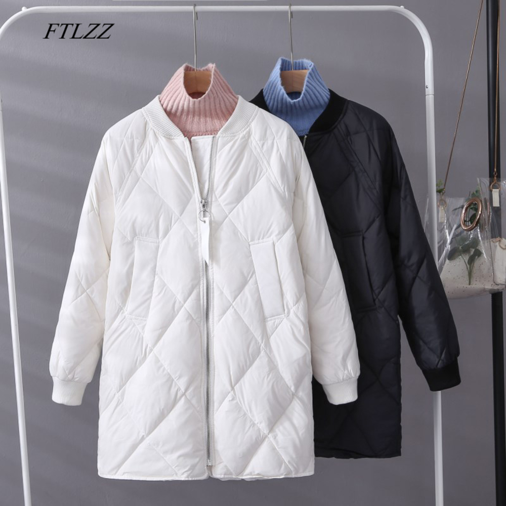 FTLZZ Winter Women White Duck Parka Ultra Light Loose Zipper Baseball Uniform Jacket Female Casual Long Down Outwear
FTLZZ Winter Women White Duck Parka Ultra Light Loose Zipper Baseball Uniform Jacket Female Casual Long Down Outwear