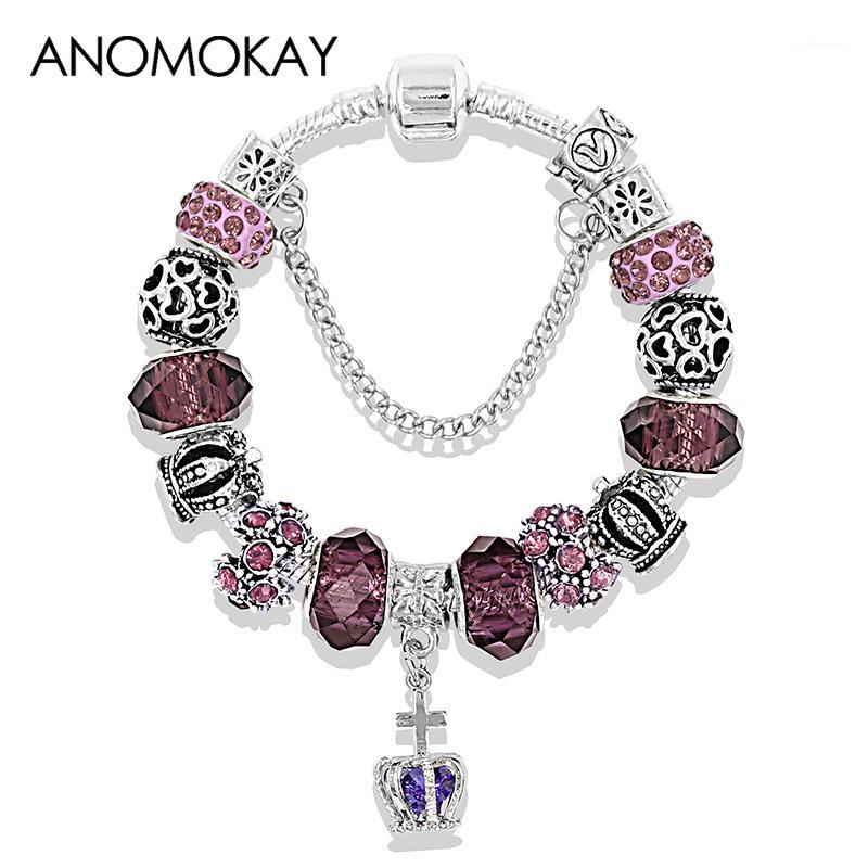European & American Trendy Purple Crown Charm Bracelet Silver Color Heart Crown Diy Bead Jewelry Bracelets Femme Pulsera Mujer1
European & American Trendy Purple Crown Charm Bracelet Silver Color Heart Crown Diy Bead Jewelry Bracelets Femme Pulsera Mujer1