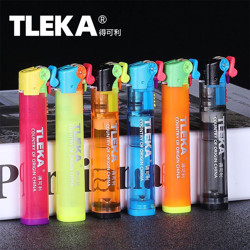 

2020 Mini TLEKA Lighter Gas Free Fire Flame Lighter Windproof Butane Fire Starter Grinding Wheel Ignite Inflatable Lighter Men Gadget Gift