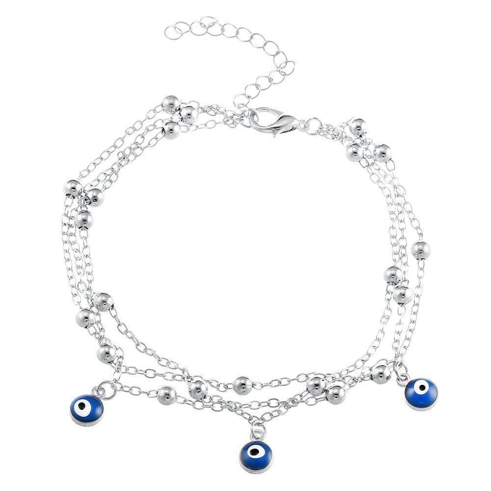Charm Bracelets Fashion Jewelry Multi-layer Anklet Turkish Blue Eye Pendant Beaded Ankle sqcVwF dhseller2010