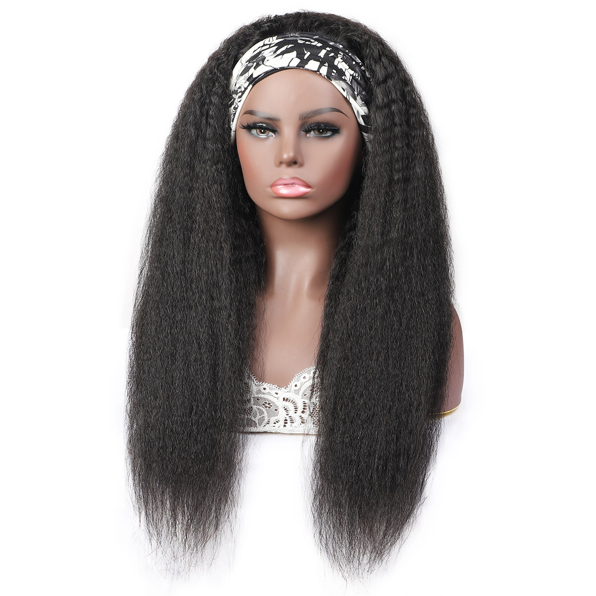 Ishow Yaki Straight Human Hair Wigs With Headbands Long 28 30inch Body Water Headband Wig Loose Deep Curly None Lace Wigs for Women All Ages Natural C