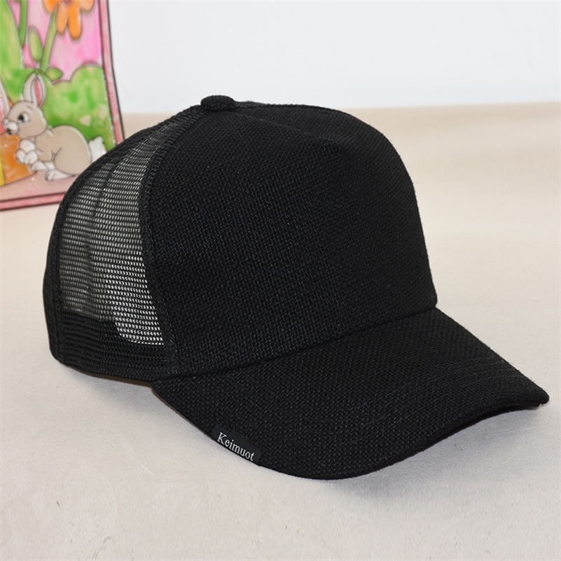 Big Head Man Plus Size Baseball Cap Men Summer Mesh Sun Hat Women Cool Linen Snapback Hats 58-64cm 201023