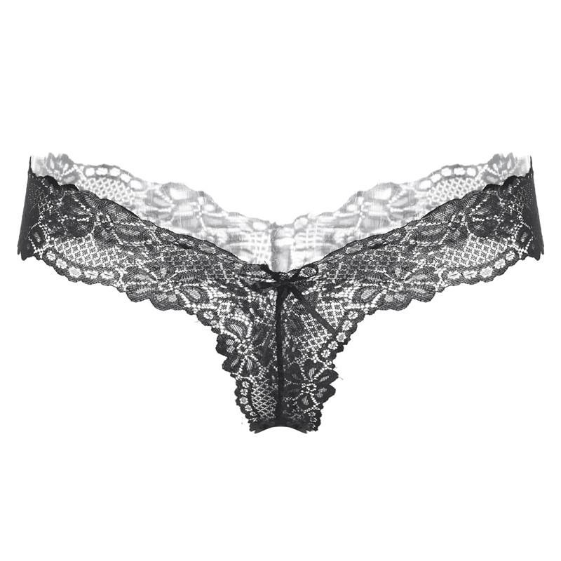 Women Sexy Underwear Lace Transparent Low Waist Sweet Elastic Thong Pants Temptation Y-shaped Pants, Black
Women Sexy Underwear Lace Transparent Low Waist Sweet Elastic Thong Pants Temptation Y-shaped Pants, Black