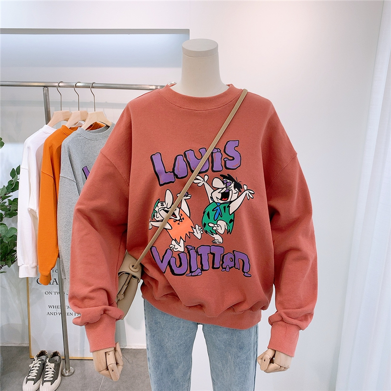 Graphic Cotton Sweatshirt Women Streetwear Korean Ulzzang Loose Casual Hoodie Femme Funny Cartoon Print Cosy Coat Teens 200928