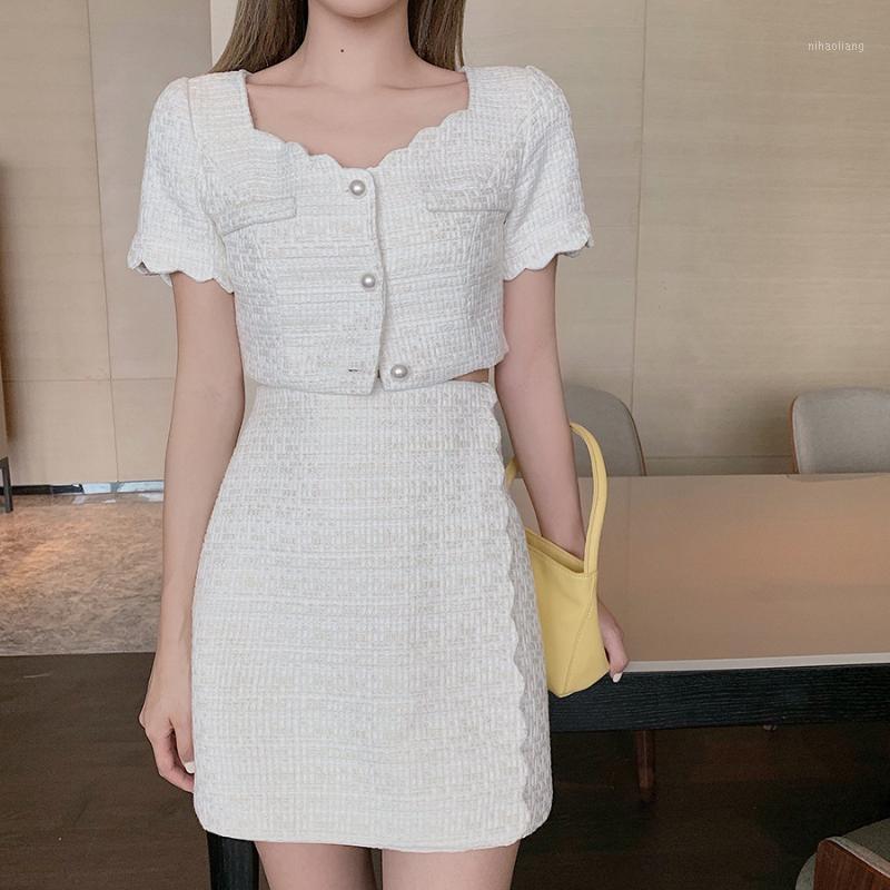 summer clothes For Women Tweed Two Piece Set women short sleeve Crop Tops Shorts skirt Suit Female Elegant 2 piece set1, White
summer clothes For Women Tweed Two Piece Set women short sleeve Crop Tops Shorts skirt Suit Female Elegant 2 piece set1, White