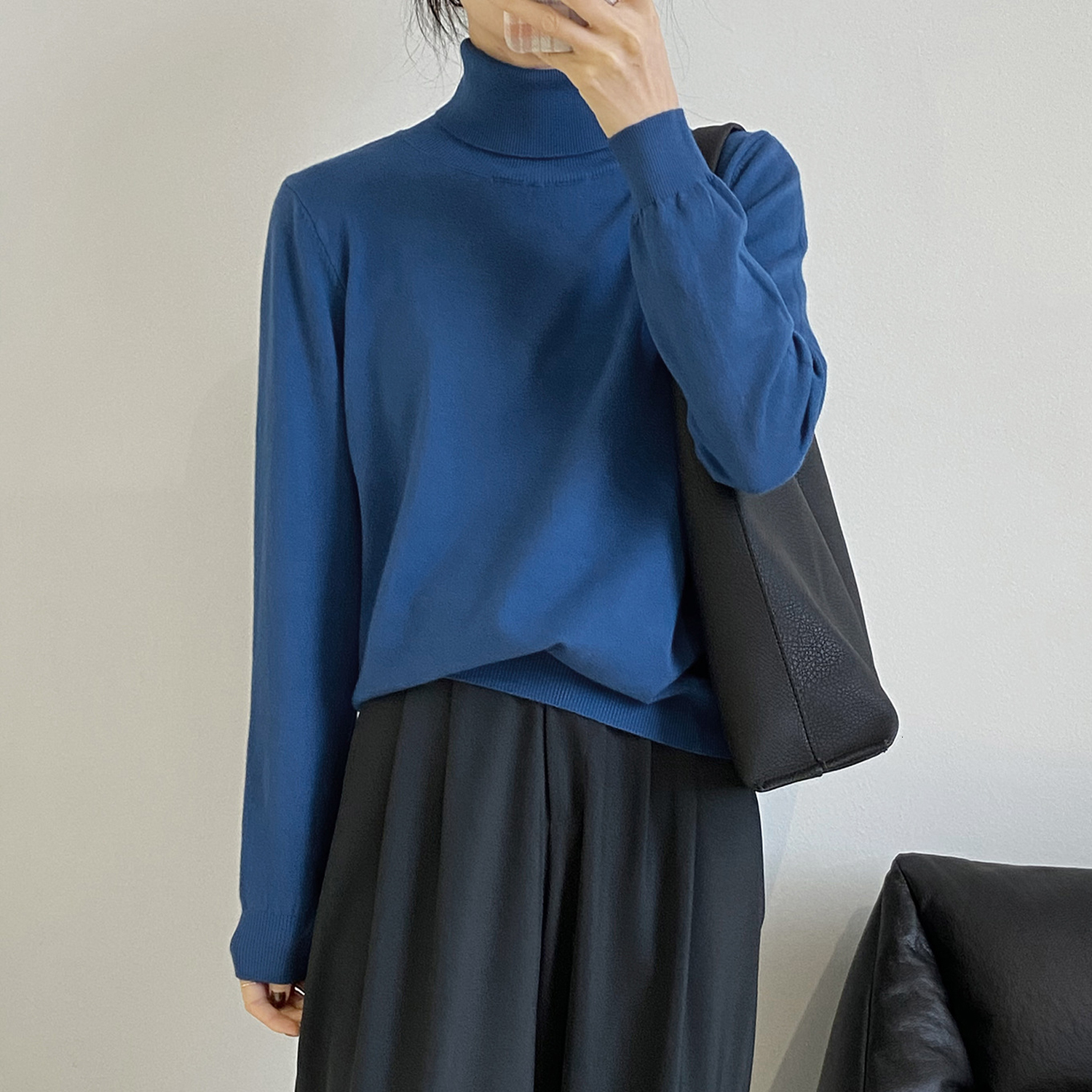 2021 New Spring Turtleneck Thin Pure Color Knitted Fashion Sweater Casual Women Blue Pullovers Pull Femme 2s12, Black
2021 New Spring Turtleneck Thin Pure Color Knitted Fashion Sweater Casual Women Blue Pullovers Pull Femme 2s12, Black