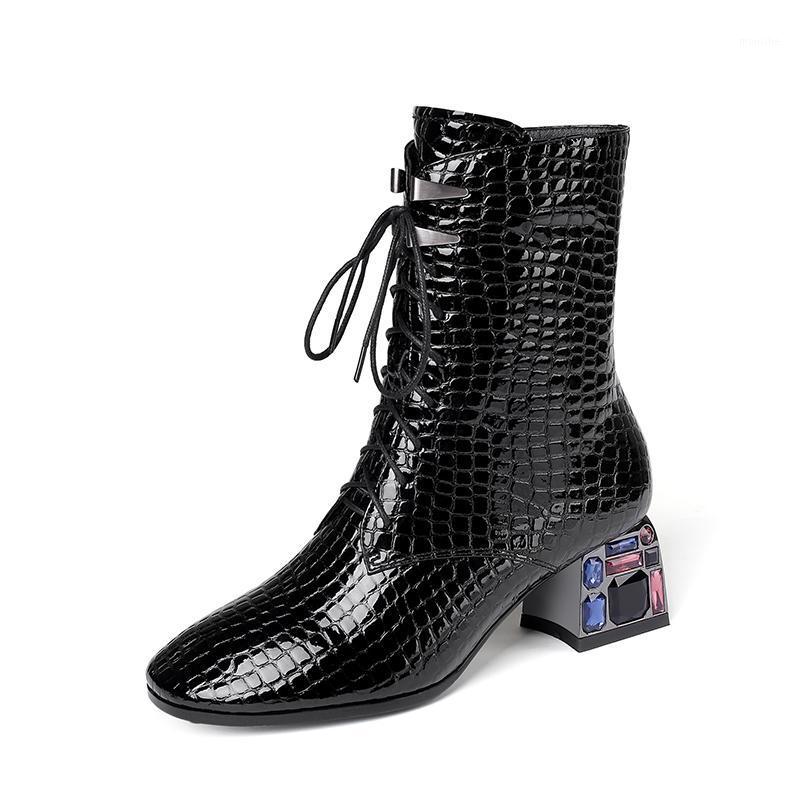 Black Winter Mid-calf Boots for Women Fashion Block Heel Platform Genuine Leather Boots Ladies Lace-up High Heel1
Black Winter Mid-calf Boots for Women Fashion Block Heel Platform Genuine Leather Boots Ladies Lace-up High Heel1