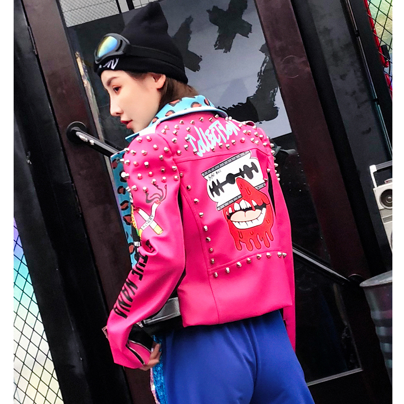 LORDXX Leather Jacket Women Streetwear Club Punk Autumn Fashion Cropped Jacket With Belt Multicolor Motorcycle Coats 201017