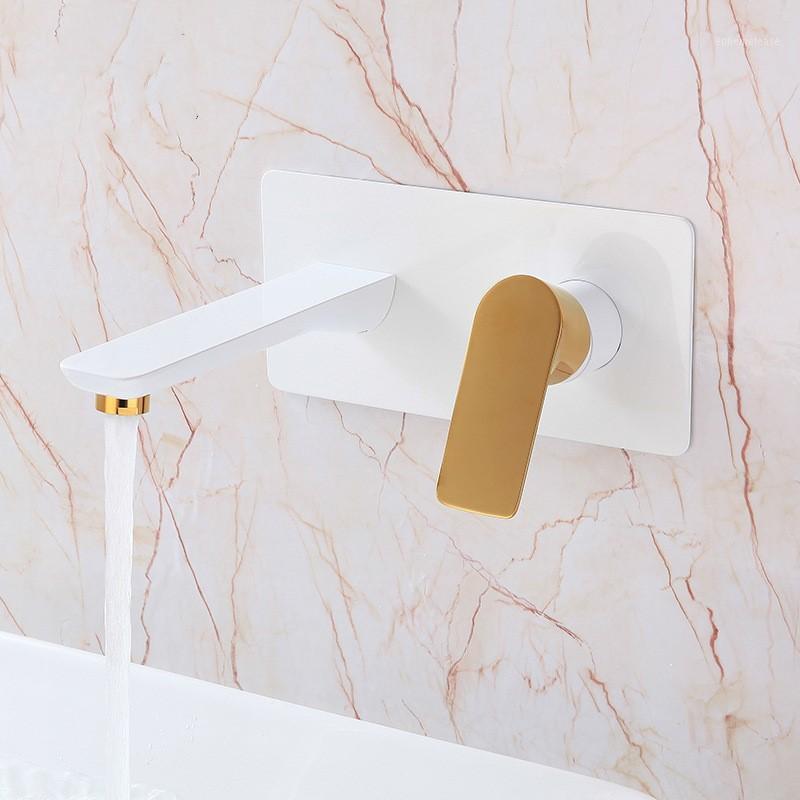 Good Quality brass bathroom sink faucet Wall mounted cold hot water basin mixer faucet Luxury White gold bathroom1
Good Quality brass bathroom sink faucet Wall mounted cold hot water basin mixer faucet Luxury White gold bathroom1
