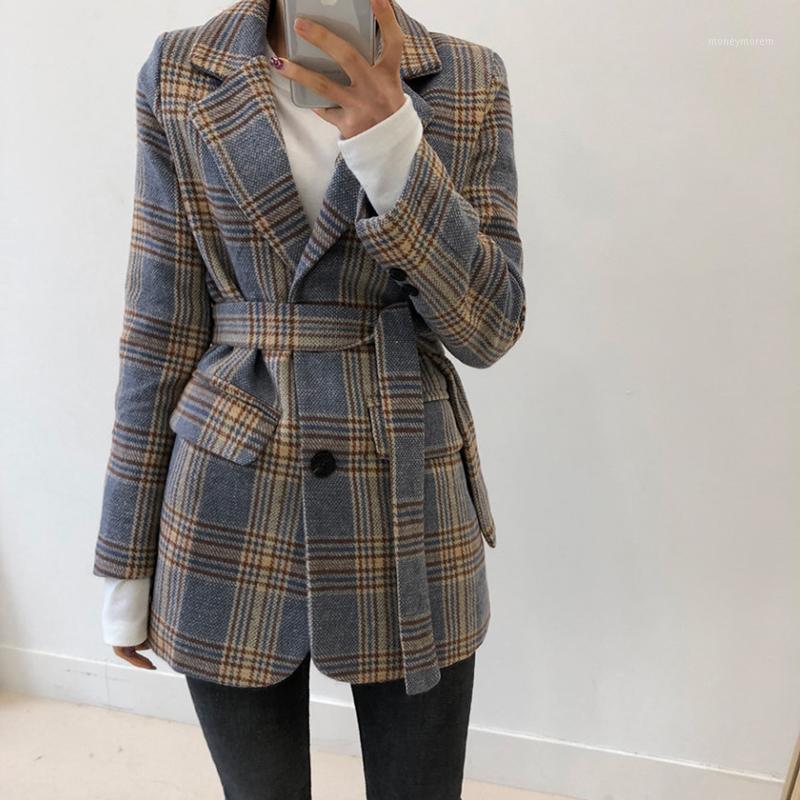Autumn Vintage Plaid Women Blazer Coats Casual Single Buttons Sashes Female Blazers Fashion Winter Long Sleeve Ladies Blazers1, Blue
Autumn Vintage Plaid Women Blazer Coats Casual Single Buttons Sashes Female Blazers Fashion Winter Long Sleeve Ladies Blazers1, Blue