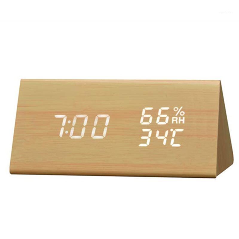 Humidity And Temperature Alarm Clock Triangle Digital Baby Room Wood Mute Luminous LED Electronic Gift1 Wall Clocks
Humidity And Temperature Alarm Clock Triangle Digital Baby Room Wood Mute Luminous LED Electronic Gift1 Wall Clocks