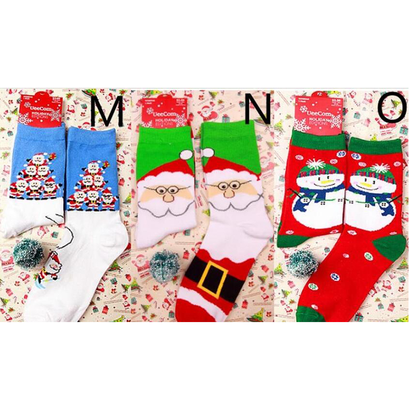 Cute Cartoon Elk Deer Christmas Socks Red Xmas Sock Knee High Socks Christmas Stockings Winter Girls Women Socks Cotton Christmas Gifts