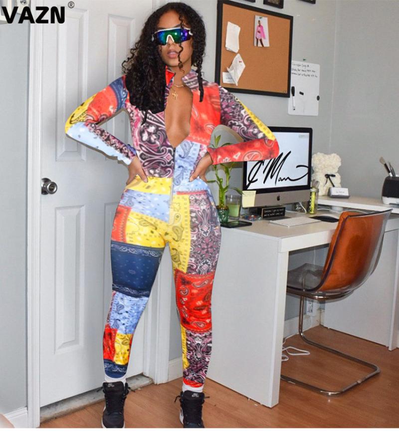 VAZN New Autumn 2020 Tie Dye Print Colorful Sexy Fall V-neck Rave Festival Bandage Women Jumpsuits Full Sleeve Rompers, Multi
VAZN New Autumn 2020 Tie Dye Print Colorful Sexy Fall V-neck Rave Festival Bandage Women Jumpsuits Full Sleeve Rompers, Multi