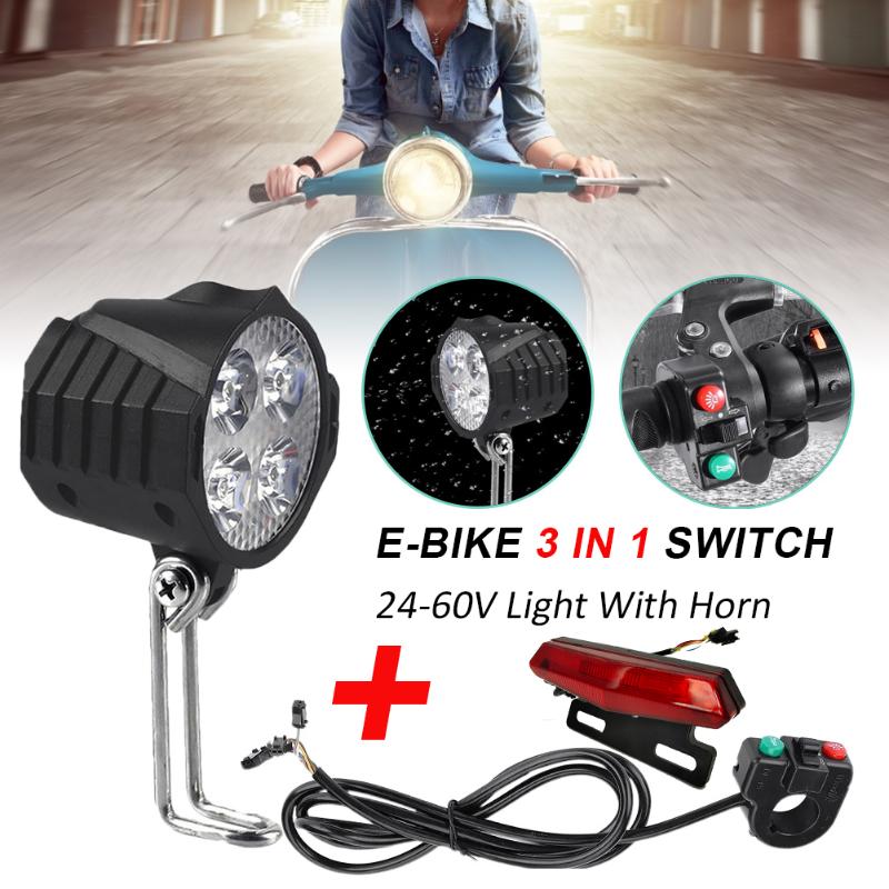 Bike Lights 24/36/48V/60V Electric Headlight Tail Light Sets Bicycle Front Rear Warning E-Bike LED Night With Horn
Bike Lights 24/36/48V/60V Electric Headlight Tail Light Sets Bicycle Front Rear Warning E-Bike LED Night With Horn