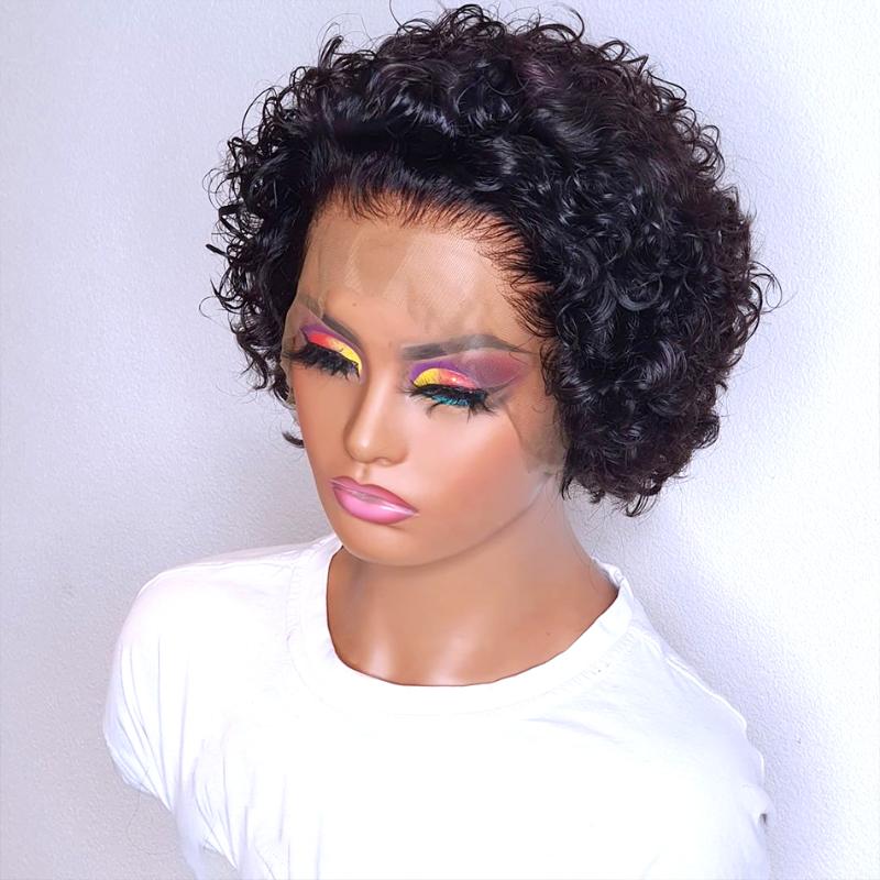 Pixie Cut Human Hair Wig 13x4 Lace Front Deep Curly Short Bob Water Wave Wigs Peruvian Remy Pre Plucked Frontal Hair For Women, Natural color
Pixie Cut Human Hair Wig 13x4 Lace Front Deep Curly Short Bob Water Wave Wigs Peruvian Remy Pre Plucked Frontal Hair For Women, Natural color
