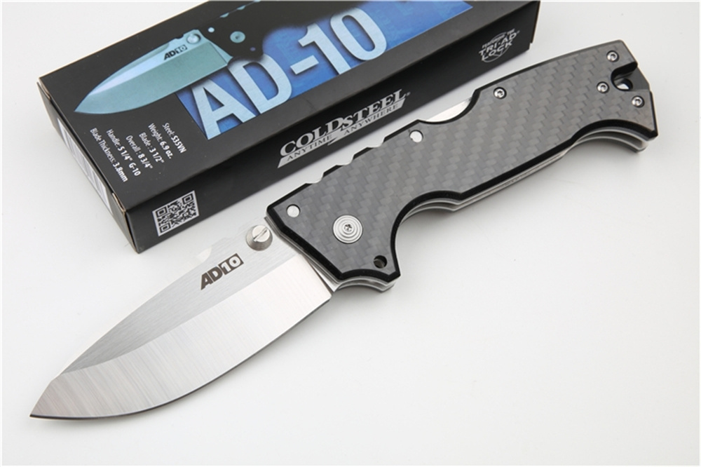 M390 Steel Cold Steel AD-10 Tactical Folding Knife with Carbon Fiber Handle outdoor camping double action edc tool
M390 Steel Cold Steel AD-10 Tactical Folding Knife with Carbon Fiber Handle outdoor camping double action edc tool