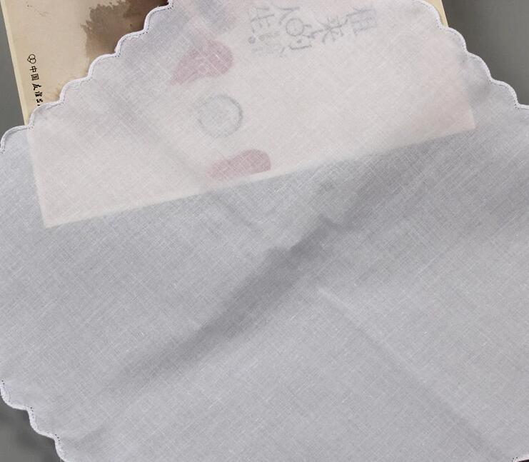 120pcon Handkerchief Towels Cutter DIY Blank scallop Handkerchief Party Decoration Cloth Napkins Craft Vintage Hanky Oman Wedding9163088